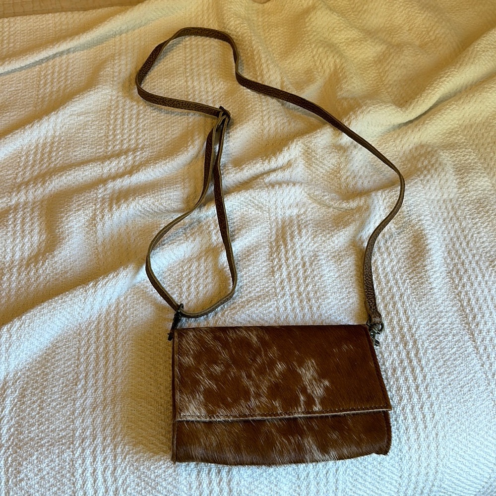 Cowhide leather crossbody bag